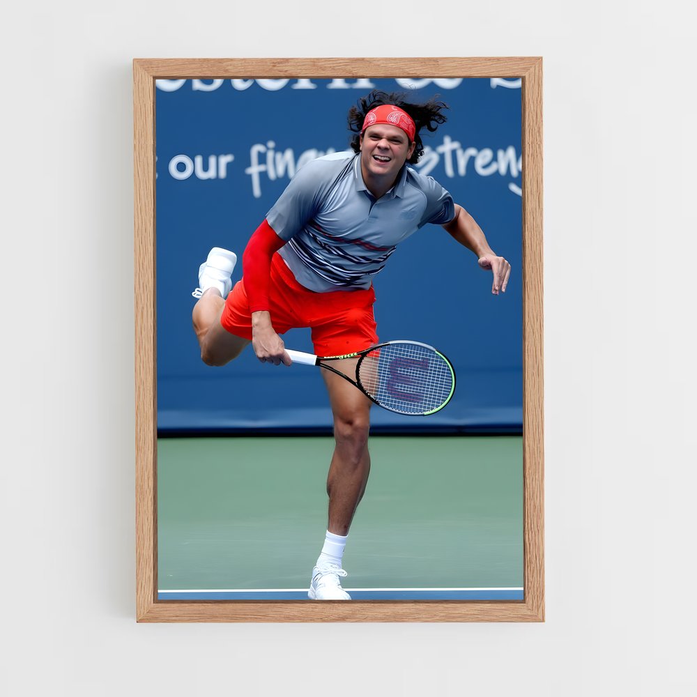 Poster Saut de Raonic – affiche Tennis (vue 4)